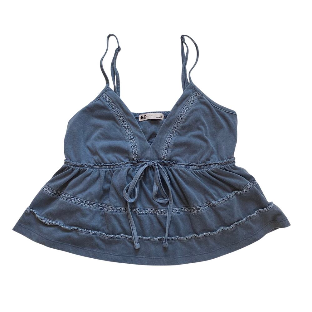 SO Babydoll Cami Tank Top, Women's Medium, 60% Cotton